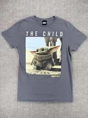 Star Wars Grogu The Child Mandalorian Graphic Gray Tee Small
